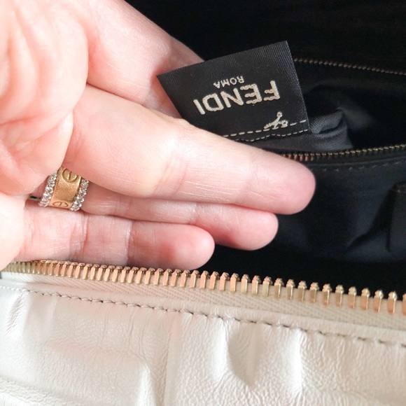 Sold Fendi Calfskin Zucca Embossed Boston Bag - Picture 12 of 15